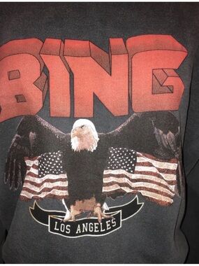 Anine Bing Black Eagle Graphic Sweatshirt Sz small